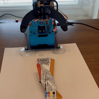 Animated demonstration of Trashy detecting and moving an object